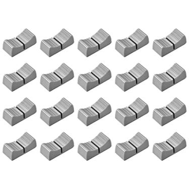 Imagem de uxcell 24 mm x 11 mm x 10 mm Console Mixer Slider Fader Knobs Substituição para Potenciômetro Botão Cinza Black Mark 20 peças (ajuste de furo 4 x 0,9 mm)