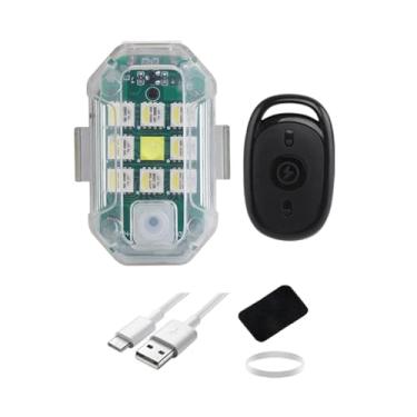Imagem de QccHieUs Luz LED de sinalização, luz de segurança ajustável com 7 opções de cor para bicicletas e motocicletas, 1 luz