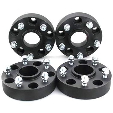 Imagem de DCVAMOUS Espaçadores de roda 5x4,5 Hubcentric compatíveis com Jeep, espaçadores de roda de 4 peças de 3,8 cm com parafusos de 1/5.1 cm para Cherokee XJ 1984-2001, Liberty KJ KK 2002-2012, Wrangler YJ
