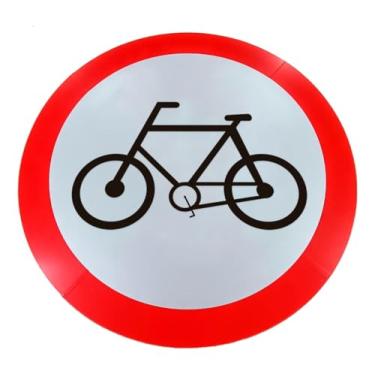 Imagem de Kit 3 Placas de Sinalização, Condomínio, Exclusivo para Bicicletas, Refletiva, 50cm, em ACM 3mm (alumínio composto)