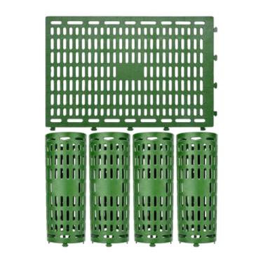 Imagem de Bothyi Protetores de tronco de árvore 5 peças, expansível, cobertura para plantas, proteção externa, cerca protetora para jardim, gramado, inverno, Verde