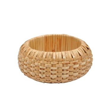 Imagem de Pure Hands Woven Joy - Pulseiras de vime para mulheres | Pulseira de bengala de bambu tecida à mão (tamanho médio à mão), Medium, Madeira, Sem Pedra Preciosa