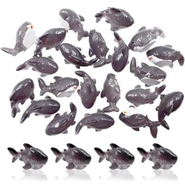 Imagem de Estatuetas em miniatura de tubarão - 30 cs, estatuetas de tubarão de resina, mini figuras de tubarão, ornamentos de animais, modelo de animais, acessórios de jardim de fadas para paisagens de musgo em