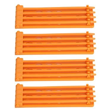 Imagem de KIMISS 4pcs Leg Ring Stand para Papagaios - Suporte de Plástico Montado na Parede Com Design de 4 Colunas e Grande Capacidade para a Organização de Bandas de Pernas de Pássaro (Amarelo)