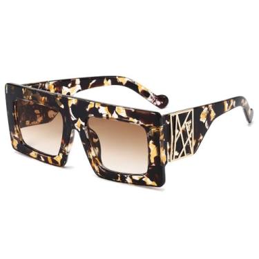 Imagem de Óculos de sol grandes femininos, pretos, com viseira de sol masculina, C3 amarelo marrom, polarizados