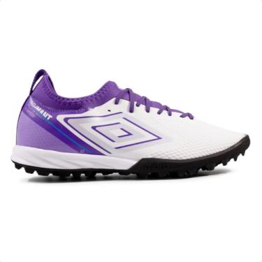 Imagem de Chuteira Society Umbro Adamant Top Speed Club Masculina (Branco/Roxo, BR, Adulto, Numérico, 43)