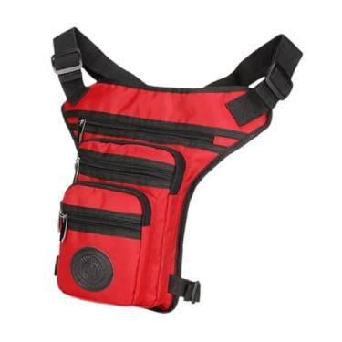 Imagem de Vaveren Pochete masculina com alça de perna, bolsa de cintura, bolsa casual portátil, pochete para caminhadas, ciclismo, viagens, caminhadas e escaladas, Vermelho