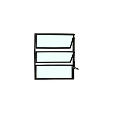 Imagem de Vitro Basculante Preto 60x60 Linha Esmeralda Vidro Liso