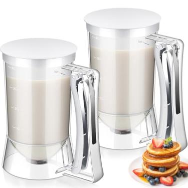 Imagem de FillTouch Dispensador de massa de cupcake, 2 unidades, 4 xícaras com ferramentas de aperto para panqueca, cupcake, biscoito, bolo, waffles, sorvete, presentes para cozinha de inauguração de casa