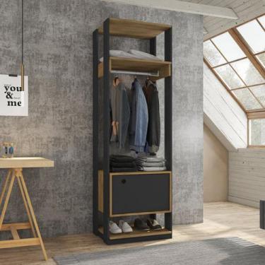 Imagem de Guarda Roupa Closet Modulado 1 Cabideiro 1 Porta Titan - Móveis Leão