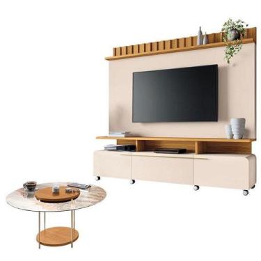 Imagem de Estante Home Theater Artís Off White Cinamomo E Mesa De Centro Sky Com
