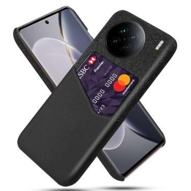 Imagem de Capa para VIVO X90,Anti-deslizamento,Proteção contra quedas de 360°,Resistência à impressão digital,Tela e caso de couro PU com 1 slot de cartão atrás-Black