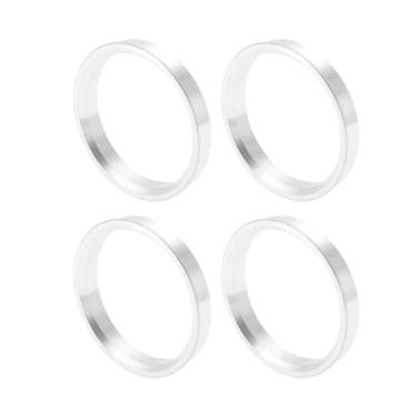 Imagem de INFINAUTO Anéis centralizados no cubo da roda do carro OD 66,6 mm para ID 59,1 mm eixo central de rodas amortecedores Hubrings liga de alumínio tom prata durável