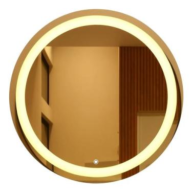 Imagem de Espelho Redondo Led Jateado 50x50 Touch 3 Cores - RG LED