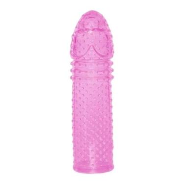 Imagem de Capa Peniana Expansora Jelly Capa para Pênis Elástica com Nódulos para Prazer 14 cm L556 (ROSA)