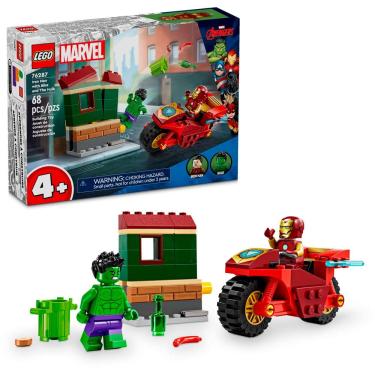 Imagem de Lego Super Heroes Homem de Ferro e Hulk 76287 com 68pcs