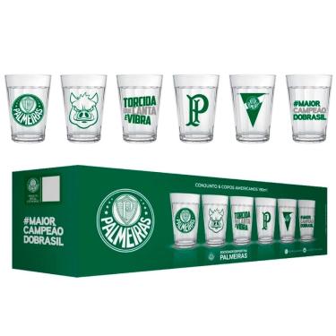 Imagem de Conjunto 6 Copos Americano Times de Futebol Refrigerantes Cervejas 190ml Nadir