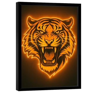 Imagem de Quadro Decorativo Tigre Neon Amarelo