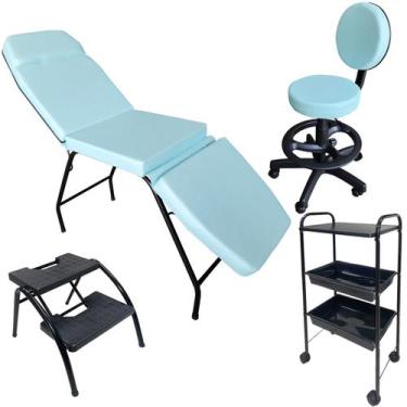 Imagem de Kit Estética Maca 3 pos Mocho Escada e Carr. Estof. Tifany - For-ty