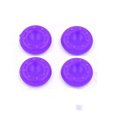 Imagem de 4 x tampas analógicas de silicone Joystick Thumbstcks Thumb Stick para controles PS4 PS3 Xbox One Xbox 360 PS2, Roxa