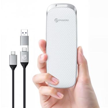 Imagem de PHIXERO SSD portátil externo P10PRO de 256 GB, até 1050 Mb/s, unidades de estado sólido externas com cabo USB C 2 em 1, disco rígido portátil USB 3.2 geração 2 para smartphone, PC, tablet, labtop