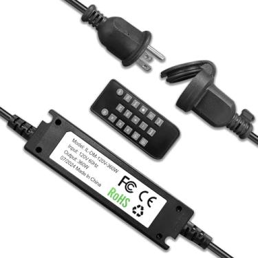 Imagem de Banord Dimmer para ambientes externos, máx. 360W interruptor de regulador plug-in para luzes de corda de LED, controle remoto sem fio controle regulador de regulagem com 4 modos de brilho