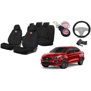 Imagem de Jogo Estilizado Fiat Cronos 2021-2023 + Capas Tecido, Volante e Chavei