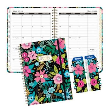 Imagem de Agenda 2025 semanal e mensal, janeiro de 2025 a dezembro de 2025, capa dura, encadernado em espiral 2025, agenda com abas mensais, ideal para escritório, casa, escola, para mulheres e homens, A5 (16