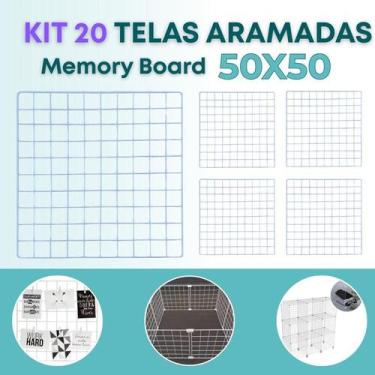 Imagem de Kit 20 Telas Aramada 50x50cm Organização Escritório Recados Anotações 