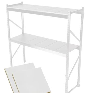 Imagem de Mini Porta Pallet 1,80x0,60x2mt C/ 2 Planos Em Mdf Até 500kg BRANCO