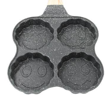 Imagem de Frigideira 4 Ovos Antiaderente Com Alça Hamburguer Panqueca Cozinha Preto