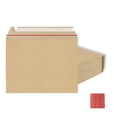 Imagem de zmybcpack Pacote com 50 envelopes rígidos Kraft Brown 24 x 31,8 cm, 450 g/m2, envelopes de papelão Kraft fixos para CD, fotos, documentos