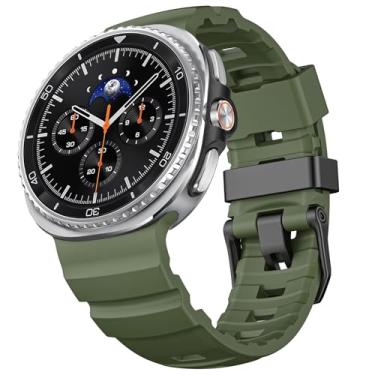 Imagem de HITZEE Pulseiras esportivas compatíveis com Samsung Galaxy Watch8 40 de 44 mm/Watch8 Classic de 46 mm, pulseira esportiva de silicone impermeável compatível com Watch8/Watch8 Classic, verde