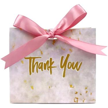 Imagem de 20 peças de mini sacos de presente de agradecimento, sacos de lembrancinha de mármore com fita para casamento, chá de bebê, festa de aniversário, presentes de 11,4 x 4,6 x 9,9 cm (rosa claro)