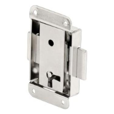 Imagem de Fechadura para móveis sobrepor em zamac niquelado branco 3f