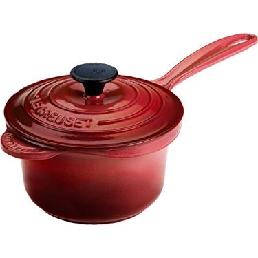 Imagem de Le Creuset Panela de ferro fundido esmaltada com cabo de ferro fundido de 1 1/4 litros, cereja