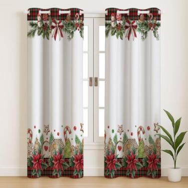 Imagem de Cortina Natal 3,00m x 2,20m  Ideal para Sala, Janela ou Cozinha - Nalu