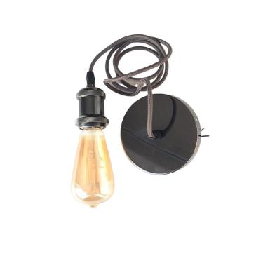 Imagem de Kit 3 Pendente Preto Fio Soquete Aluminio Ali83 + Lampada