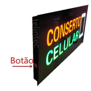 Imagem de Painel led Placa Luminoso letreiro Conserto Celular bivolt - Telintec