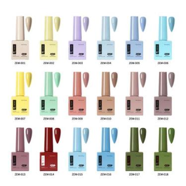 Imagem de Kit 10 Esmalte Gel Led Uv Zem Nail Gel Soak Off Color Coat 10ml Uv/Led