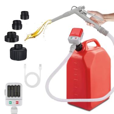 Imagem de DAMAIYI Bomba de transferência de combustível com bocal de gatilho - USB tipo C ou bateria para óleo/diesel/gasolina