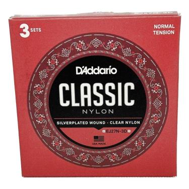 Imagem de Cordas Violão D`Addario EJ 27 N Nylon Transparente - 3 Jogos