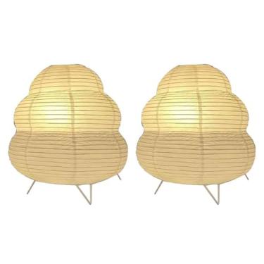 Imagem de Pacote com 2 Candeeiros de mesa de cabeceira, papel e cromado, decoração de quarto, festival, lanterna, mesa de cabeceira, candeeiro de mesa, cômoda, sala de estar, quarto de crianças, faculdade