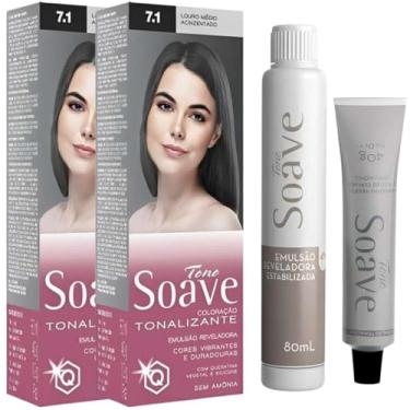 Imagem de Coloração Capilar Tonalizante Sem Amônia Tono Soave Capelli 2 Und (7.1 Louro Médio Acinzentado)