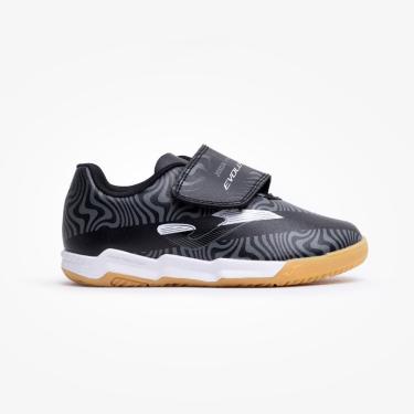 Imagem de Chuteira de Futsal Joma Evolution Infantil Velcro Preto/Branco Tamanho 29