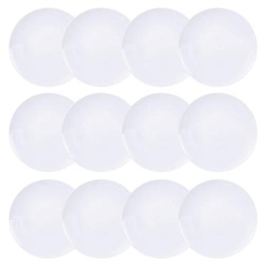 Imagem de Jogo 12 Pratos Raso Porcelana Branco Liso 25cm para Jantar