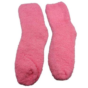 Imagem de kit 4 pares Meias Pelúcia Inverno Feminino lisa Quente de Frio - HHW, 