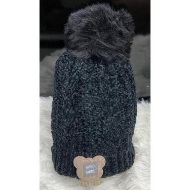 Imagem de Touca Gorro Infantil de Frio inverno Forrada Pompom menino menina(6mes