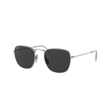Imagem de Ray-Ban Óculos De Sol Quadrados Titânio Frank Rb8157 Masculino, Polarizados, Prateados/Pretos, 51 Mm