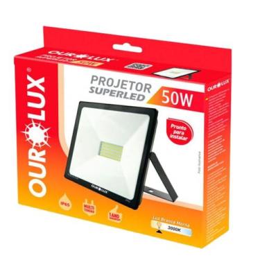 Imagem de Refletor projetor Led 50W Ourolux SuperLed 6500k Branco